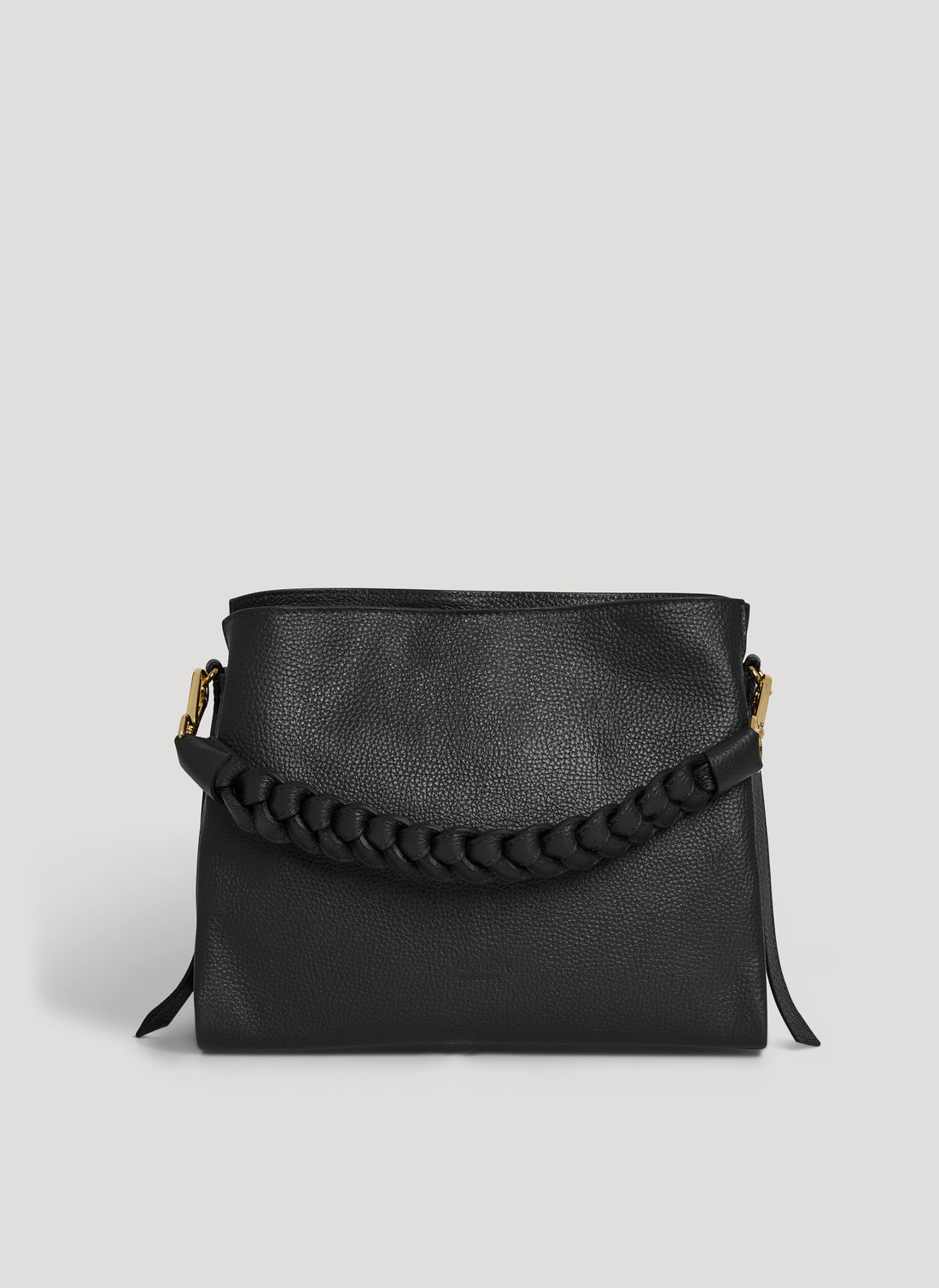 Borsa Braid in pelle Dollaro Nera - Voemièn