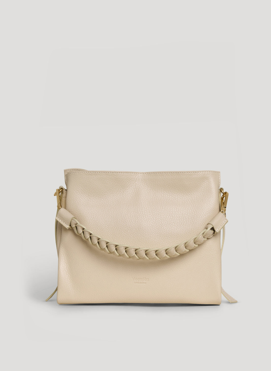 Borsa Braid in pelle Dollaro Beige - Voemièn