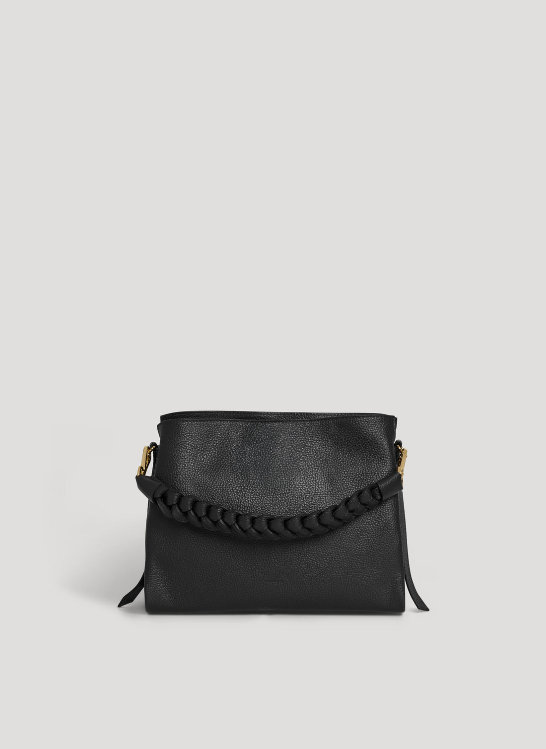 Borsa Braid Micro in pelle Dollaro Nera - Voemièn