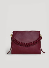 Borsa Braid in pelle Dollaro Borgogna