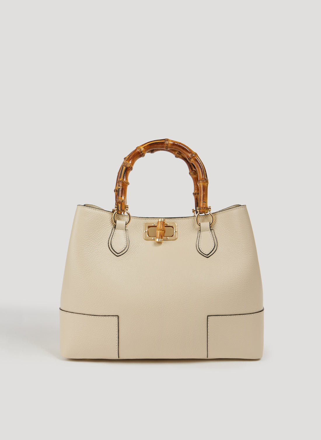 Borsa Bamboo Babe in pelle Dollaro Beige - Voemièn