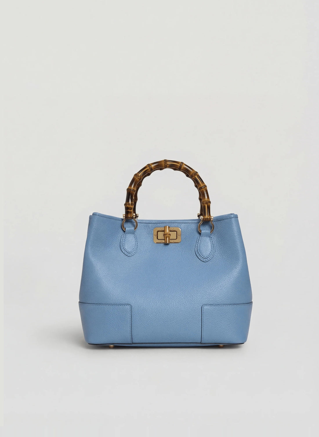 Borsa Bamboo Babe Media in Pelle Dollaro Denim - Voemièn
