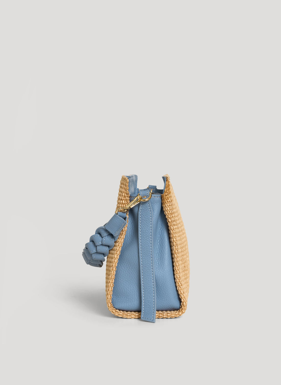 Borsa Braid in Pelle e Rafia Denim - Voemièn