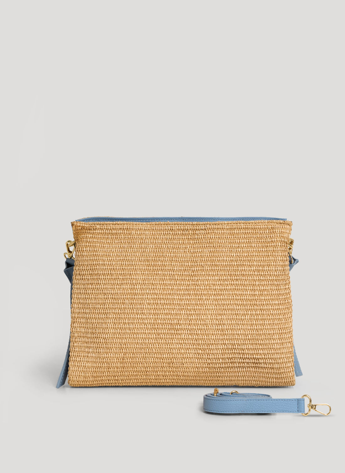 Borsa Braid in Pelle e Rafia Denim - Voemièn