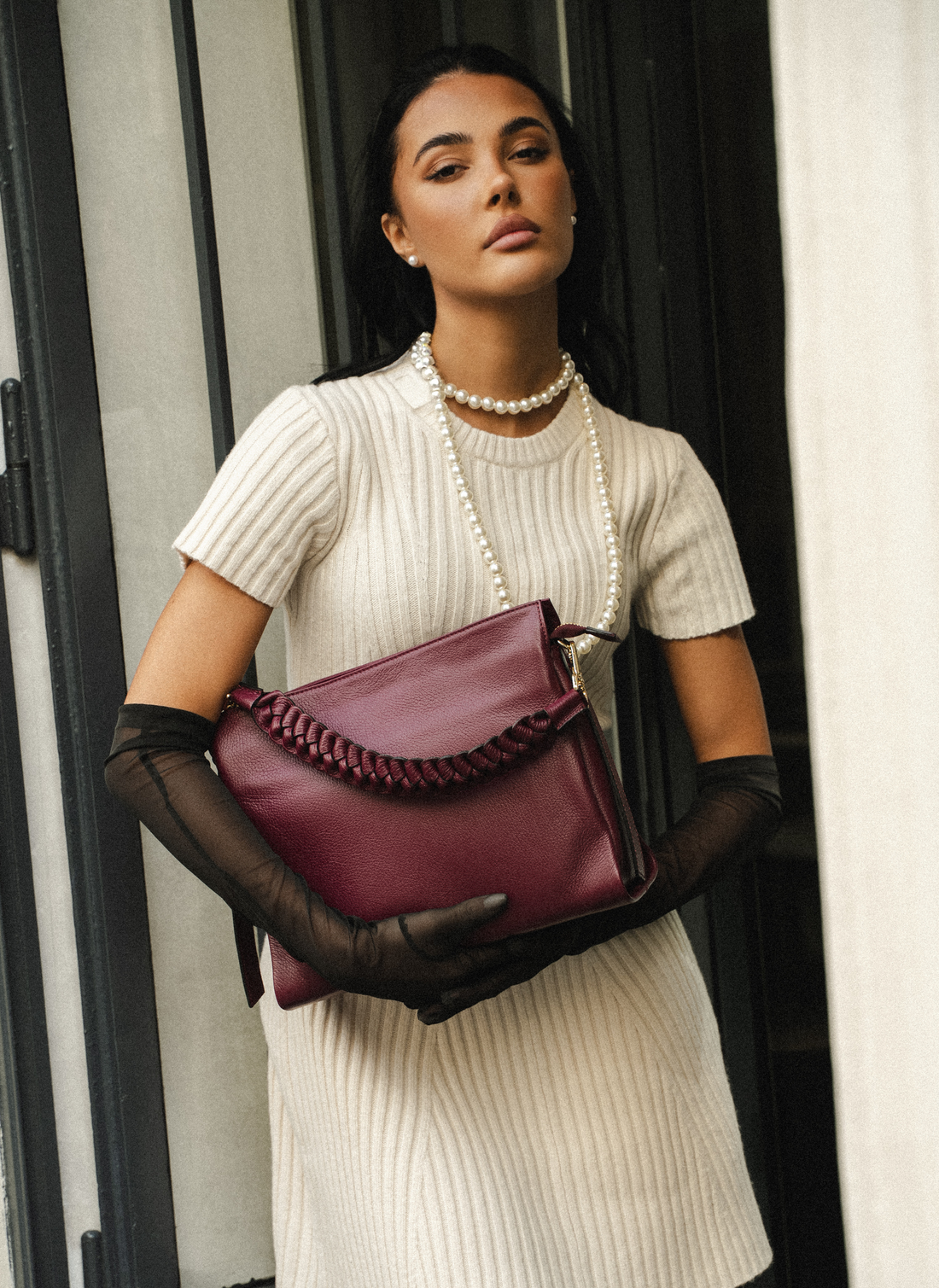 Braid bag in Orange Dollar leather
