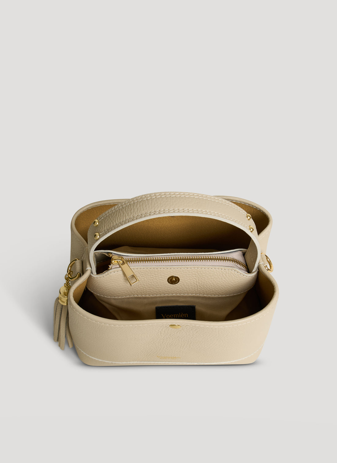 Borsa Kendy in Pelle Dollaro Beige - Voemièn