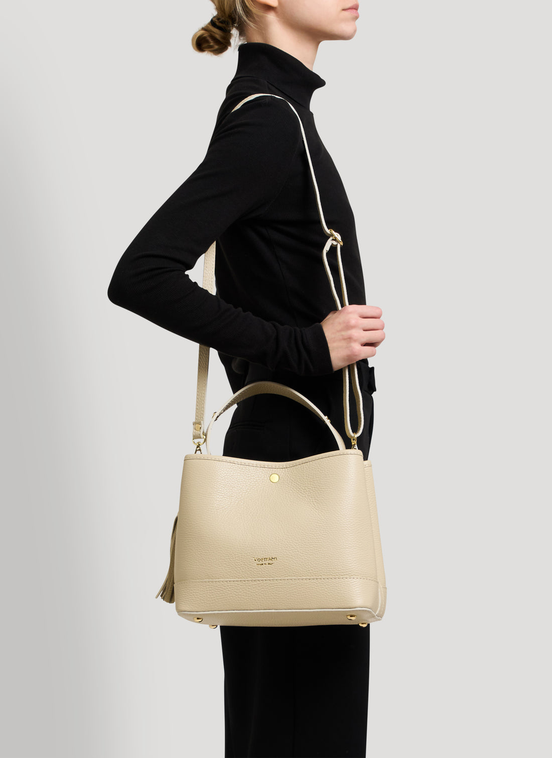 Borsa Kendy in Pelle Dollaro Beige - Voemièn