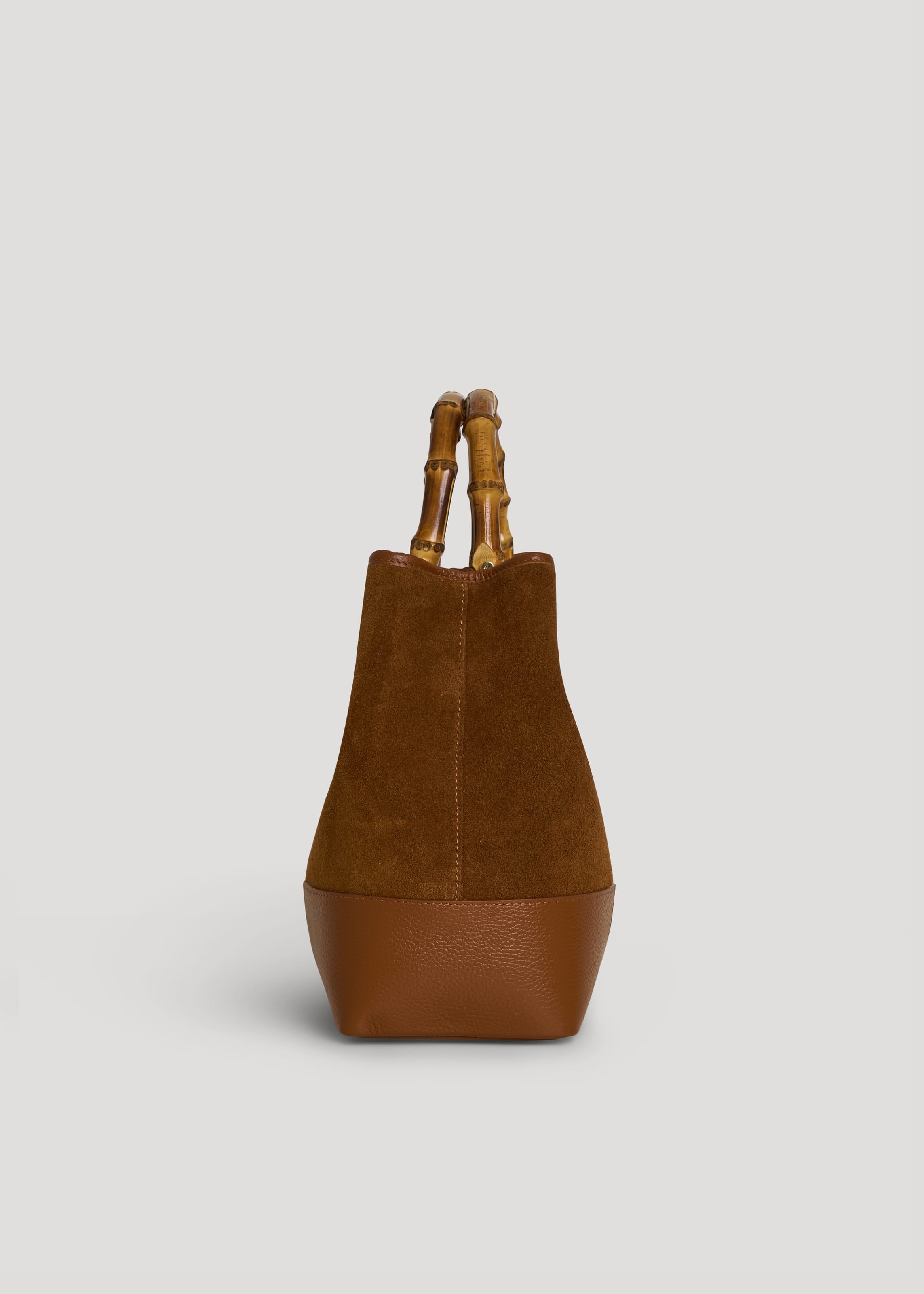 Borsa Bamboo Babe in Camoscio e Pelle Cuoio - Voemièn