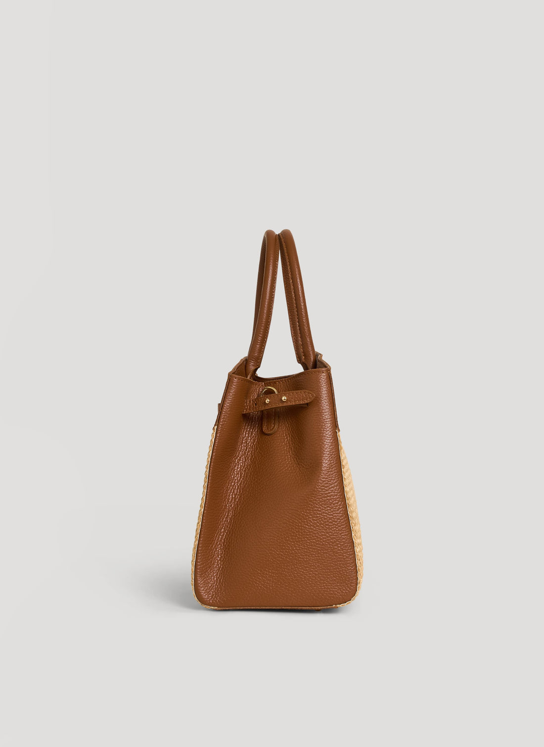 Borsa Driade in Pelle e Rafia Cuoio - Voemièn