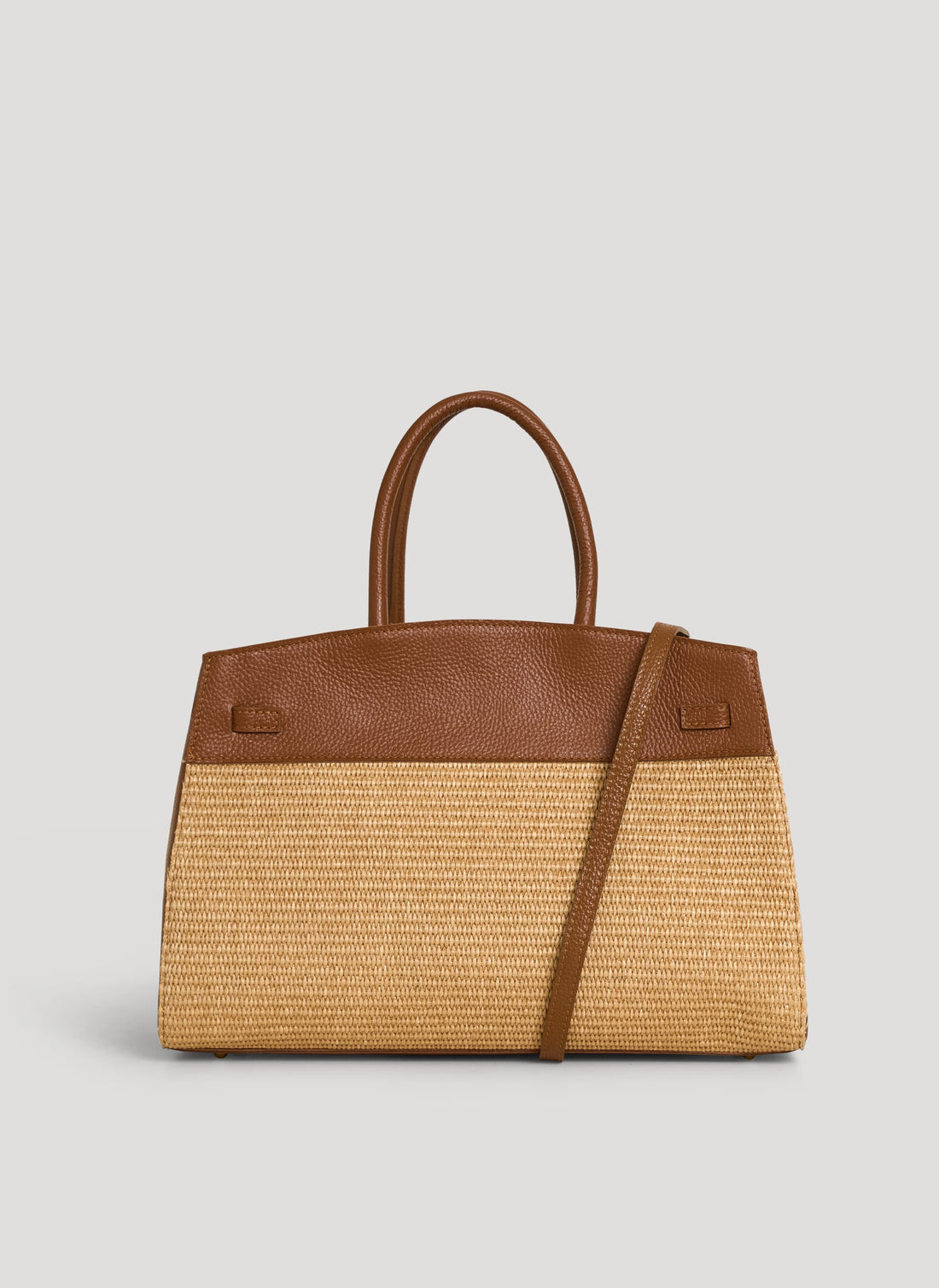 Borsa Driade in Pelle e Rafia Cuoio - Voemièn