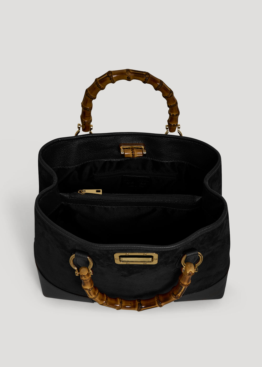 Bamboo Babe bag in Black Dollar leather