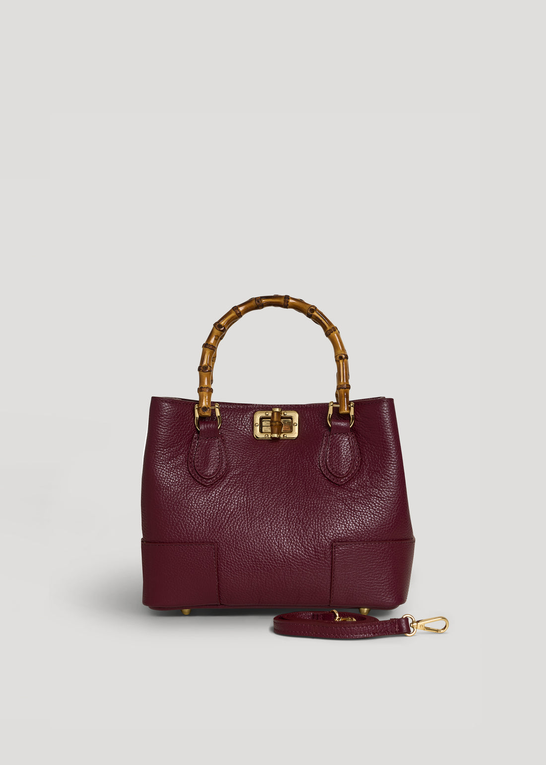 Borsa Bamboo Babe micro in pelle Dollaro Borgogna