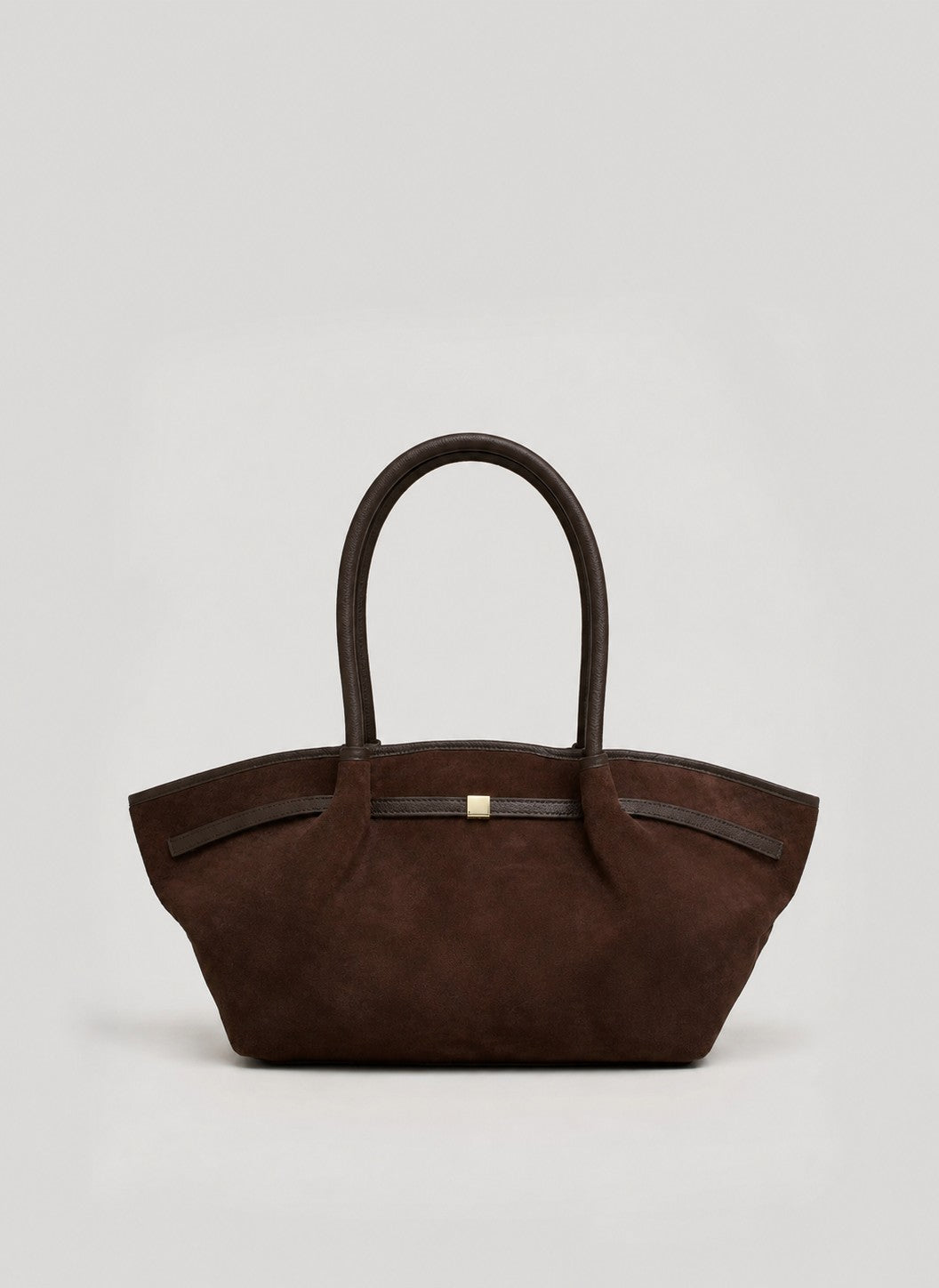 Borsa Brickell in Camoscio e Pelle Testa di moro
