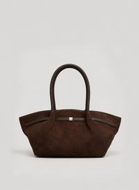 Borsa Brickell in Camoscio e Pelle Testa di moro