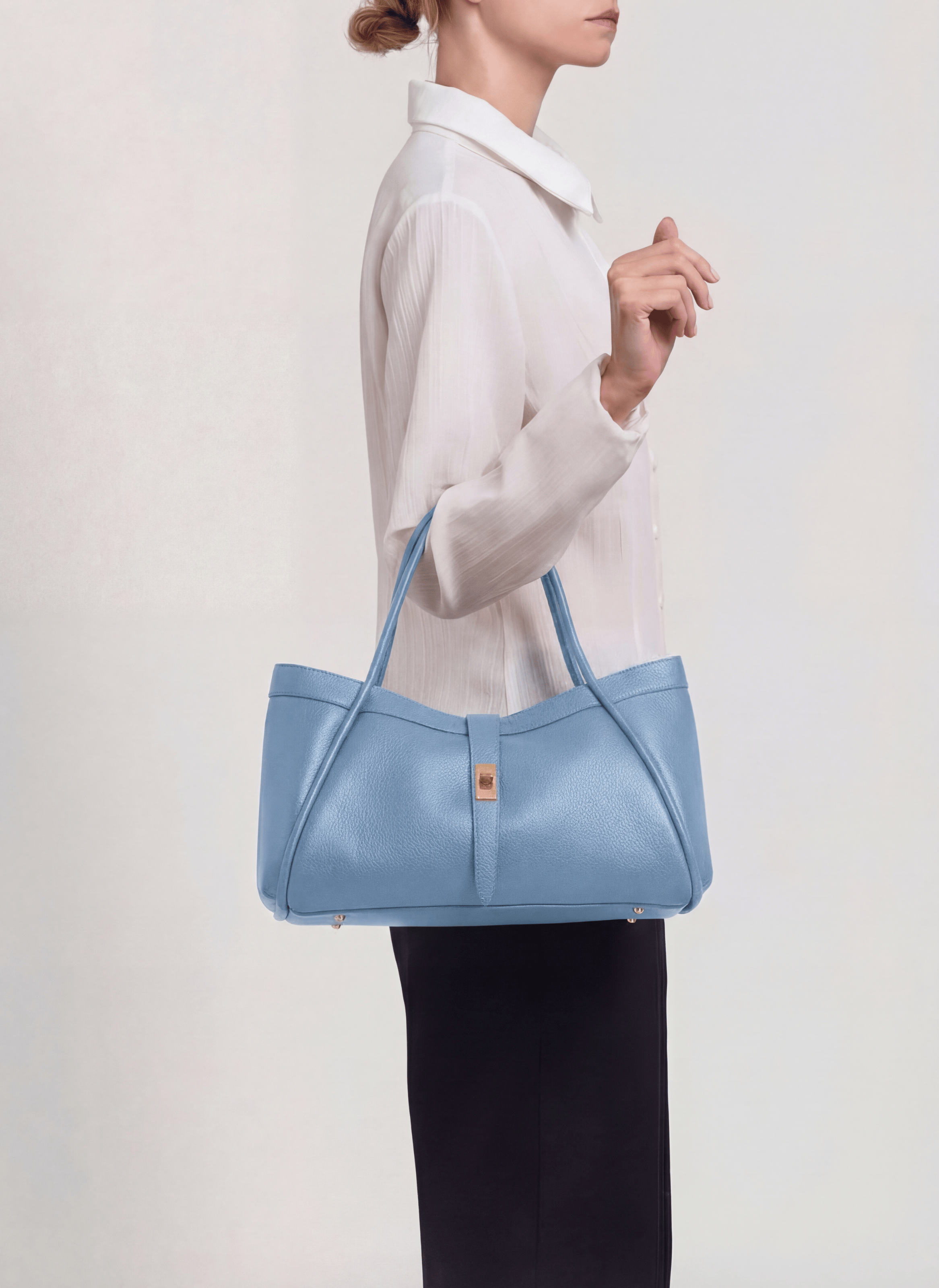 Borsa Mayfair Micro in Pelle Togo Denim - Voemièn