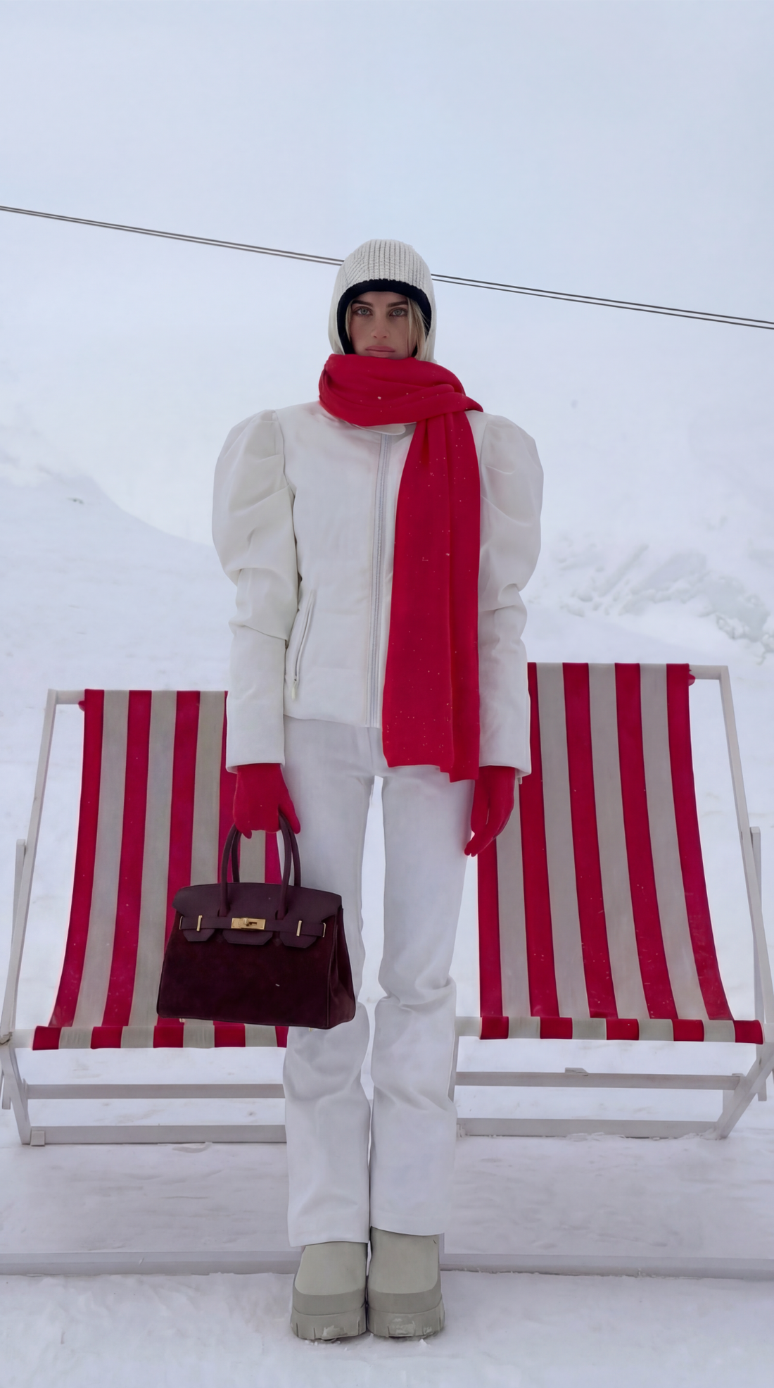 Borsa Elizabeth Micro in Camoscio e Pelle Borgogna