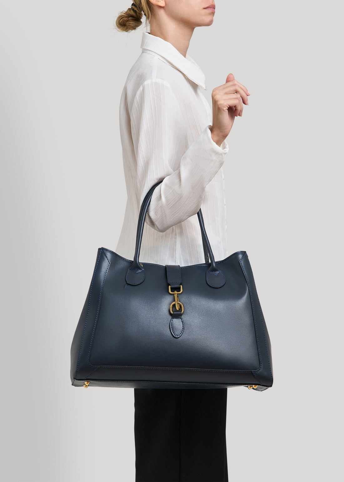 Borsa Chloe in pelle spazzolata Blu Navy