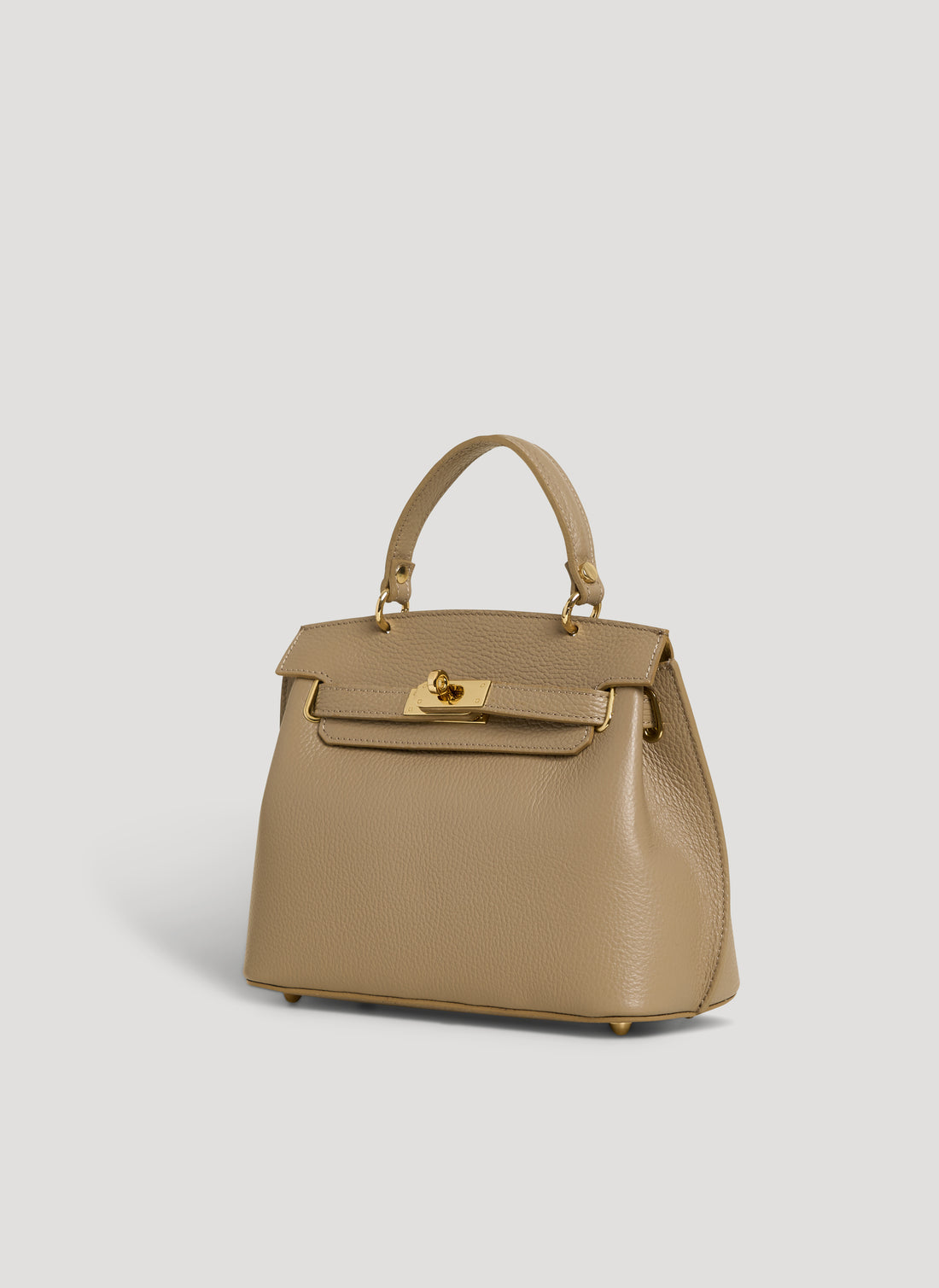 Borsa Giselle in Pelle Dollaro Taupe Chiaro - Voemièn