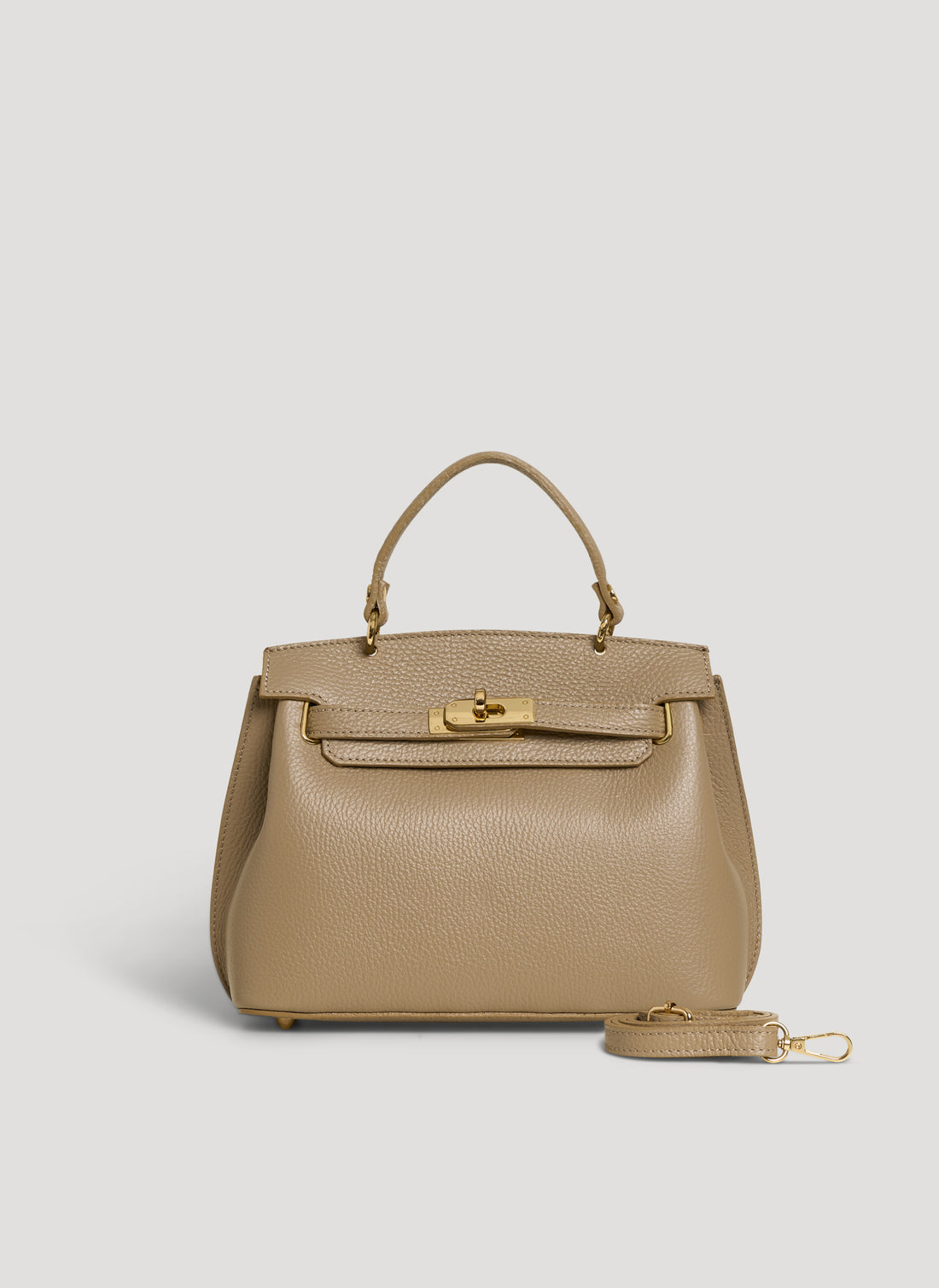 Borsa Giselle in Pelle Dollaro Taupe Chiaro - Voemièn