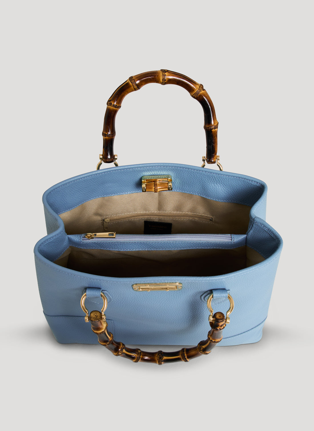 Borsa Bamboo Babe in Pelle Dollaro Denim - Voemièn