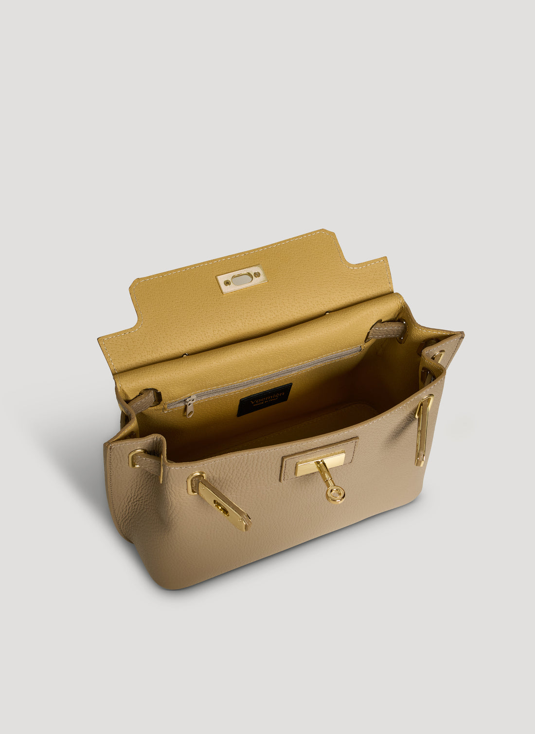 Borsa Giselle in Pelle Dollaro Taupe Chiaro - Voemièn