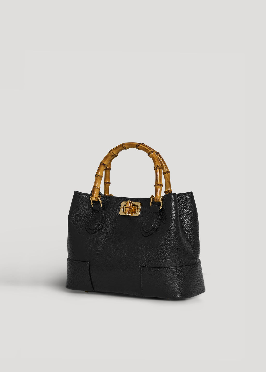Borsa Bamboo Babe micro in pelle Dollaro Nera