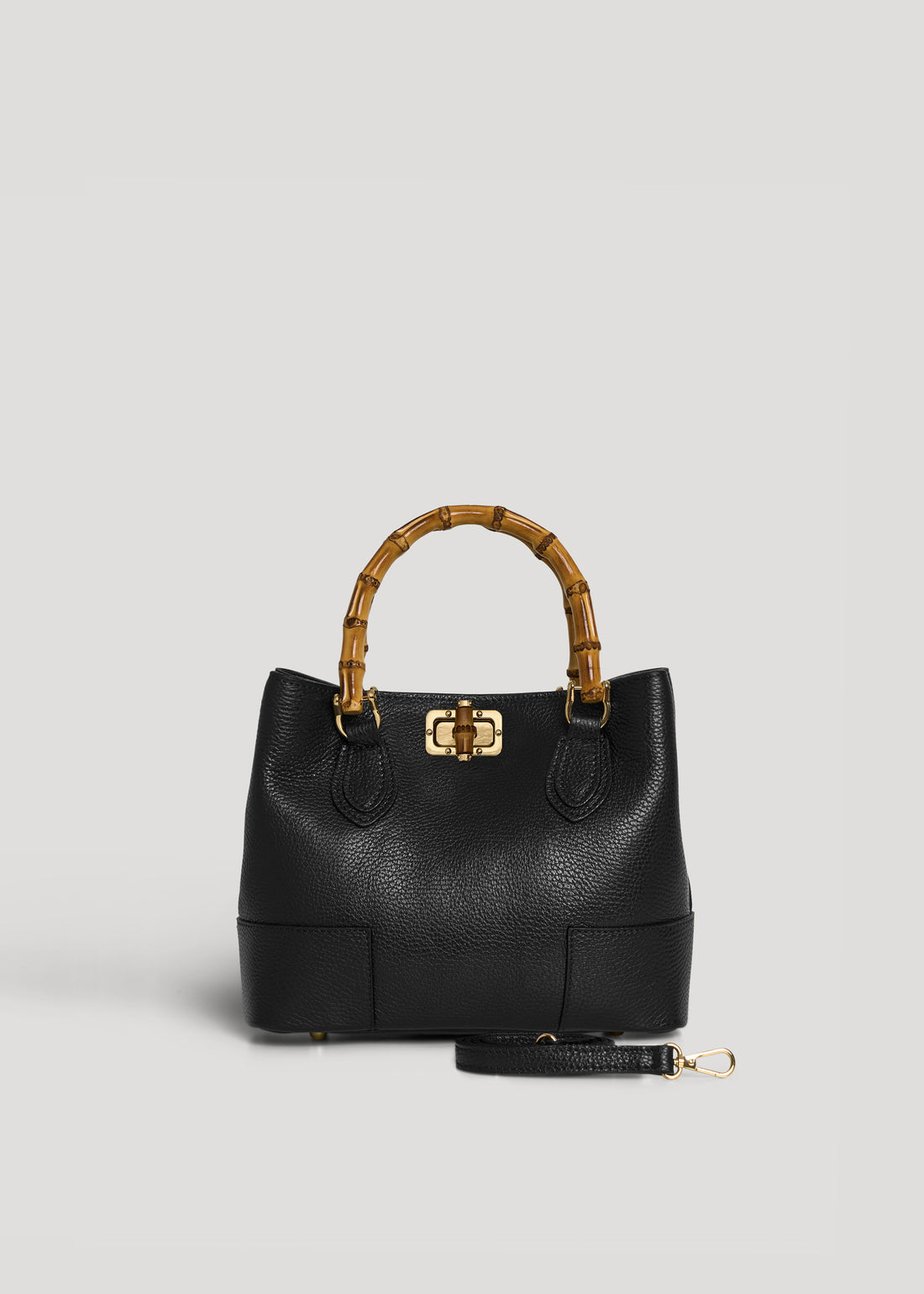 Borsa Bamboo Babe micro in pelle Dollaro Nera
