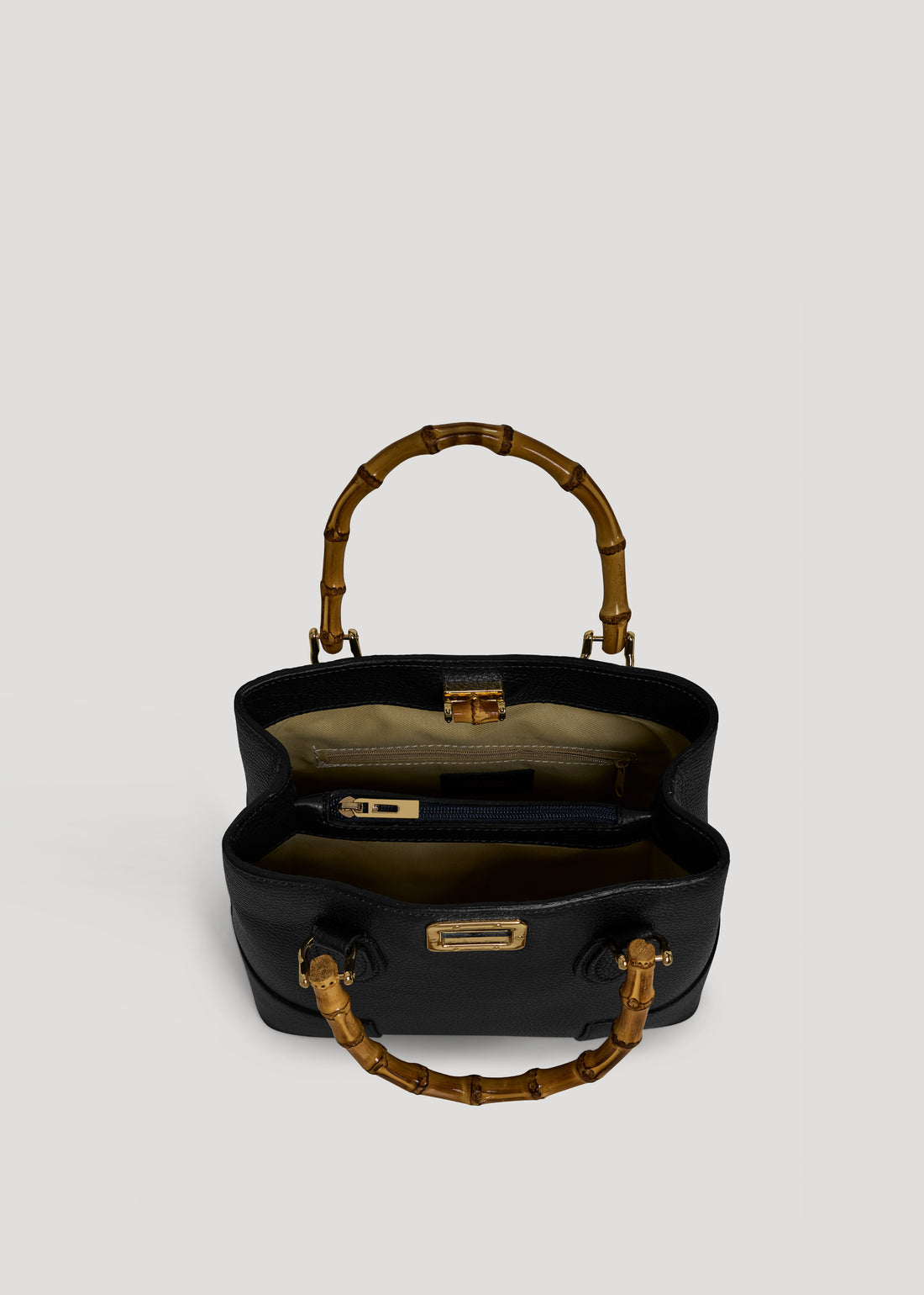 Borsa Bamboo Babe micro in pelle Dollaro Nera