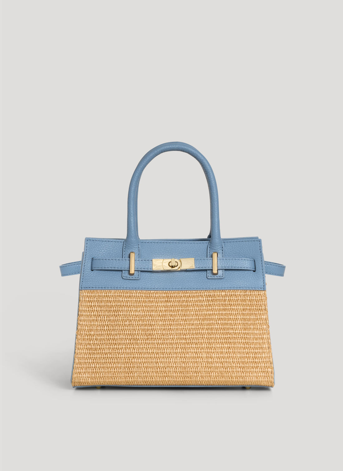 Borsa Grace in pelle e rafia Denim - Voemièn