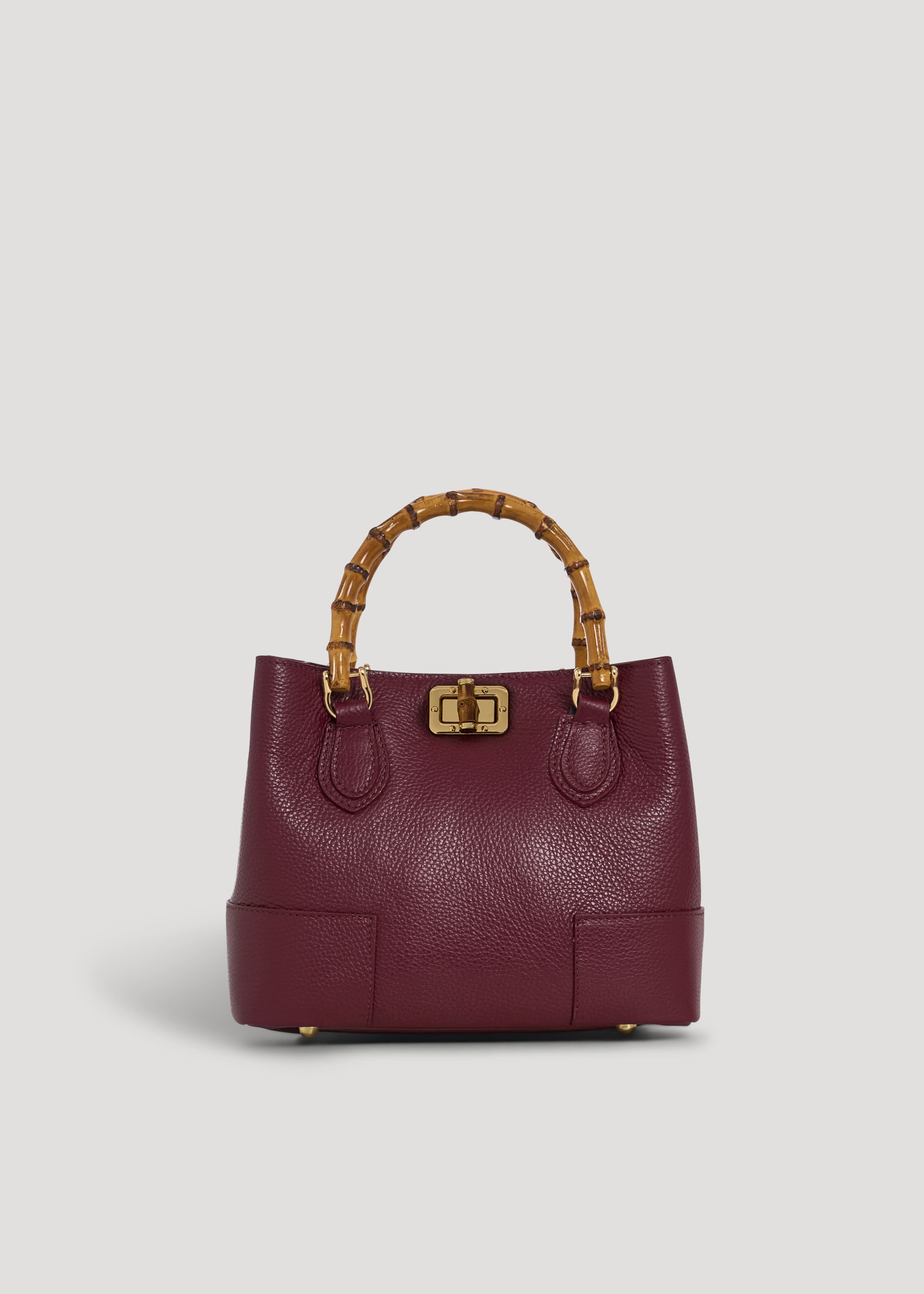 Borsa Bamboo Babe micro in pelle Dollaro Borgogna - Voemièn