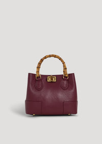 Bamboo Babe Medium Bag in Burgundy Dollar Leather