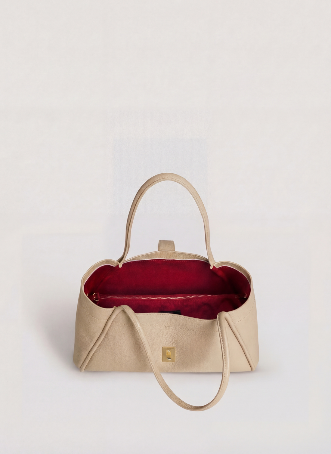 Borsa Mayfair Micro in Pelle Togo Beige - Voemièn