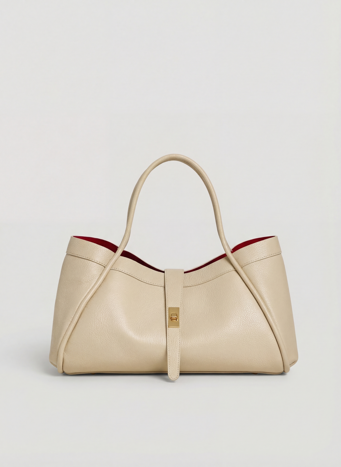 Borsa Mayfair in Pelle Togo Beige - Voemièn