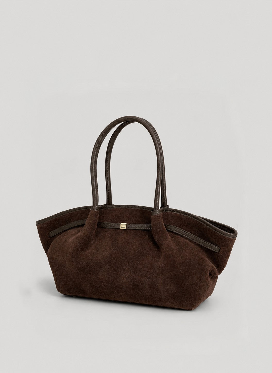 Borsa Brickell in Camoscio e Pelle Testa di moro