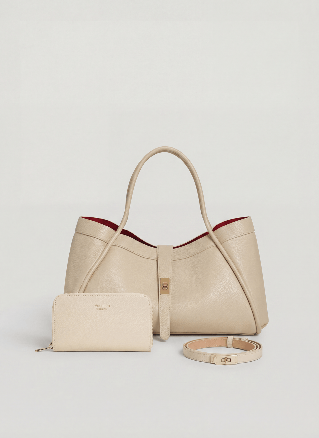Set Mayfair in Pelle Dollaro Crema - Voemièn
