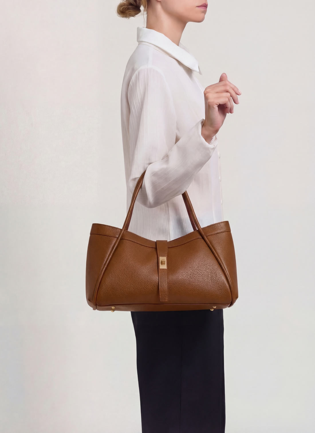 Borsa Mayfair Micro in Pelle Togo Cuoio - Voemièn