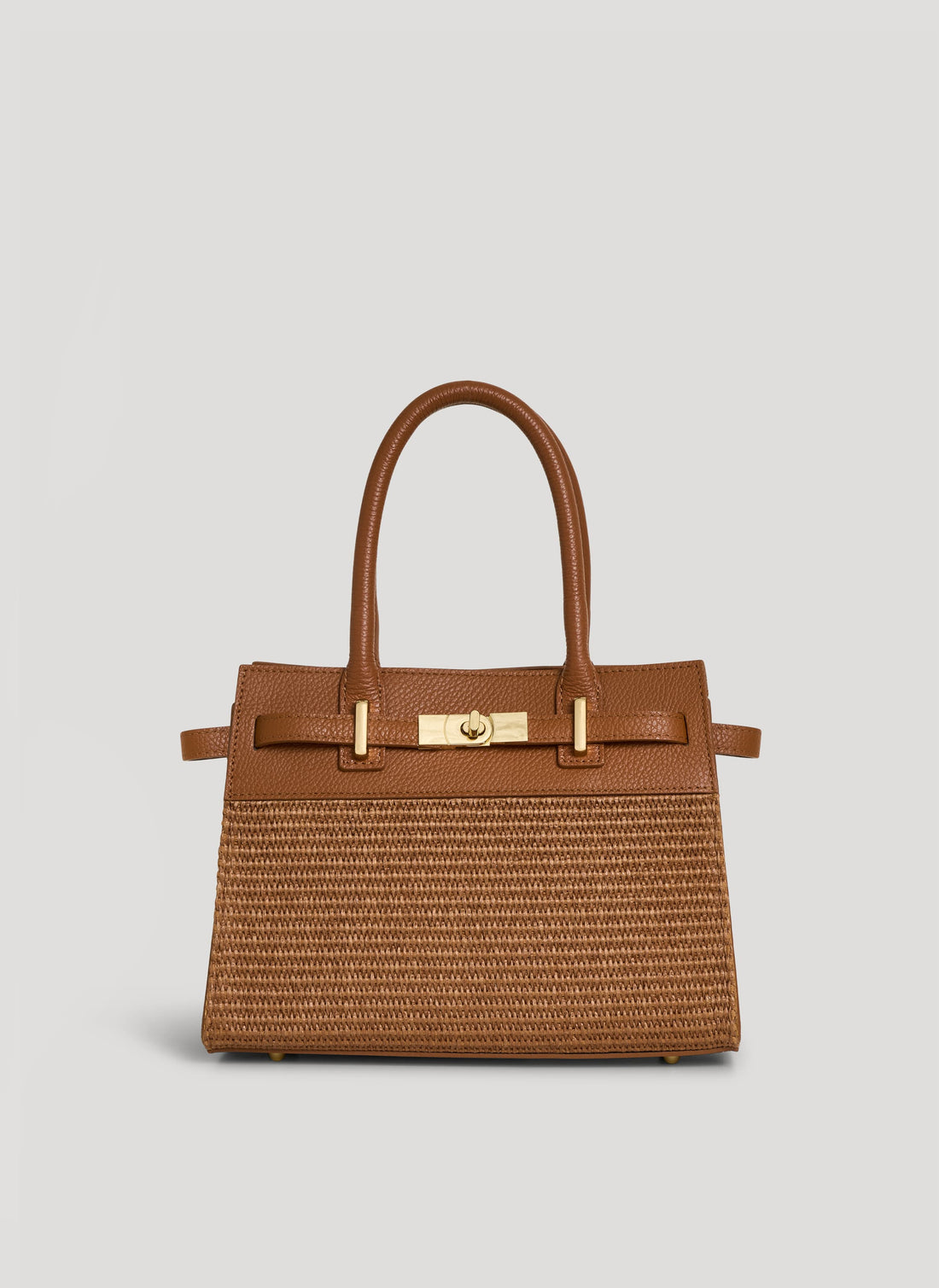 Borsa Grace in Pelle e Rafia Limited Edition Cuoio - Voemièn