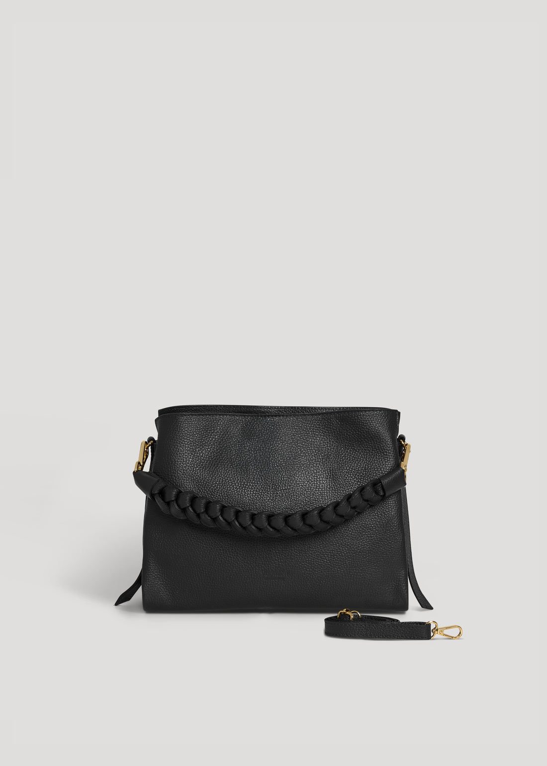 Braid Micro bag in Black Dollar leather