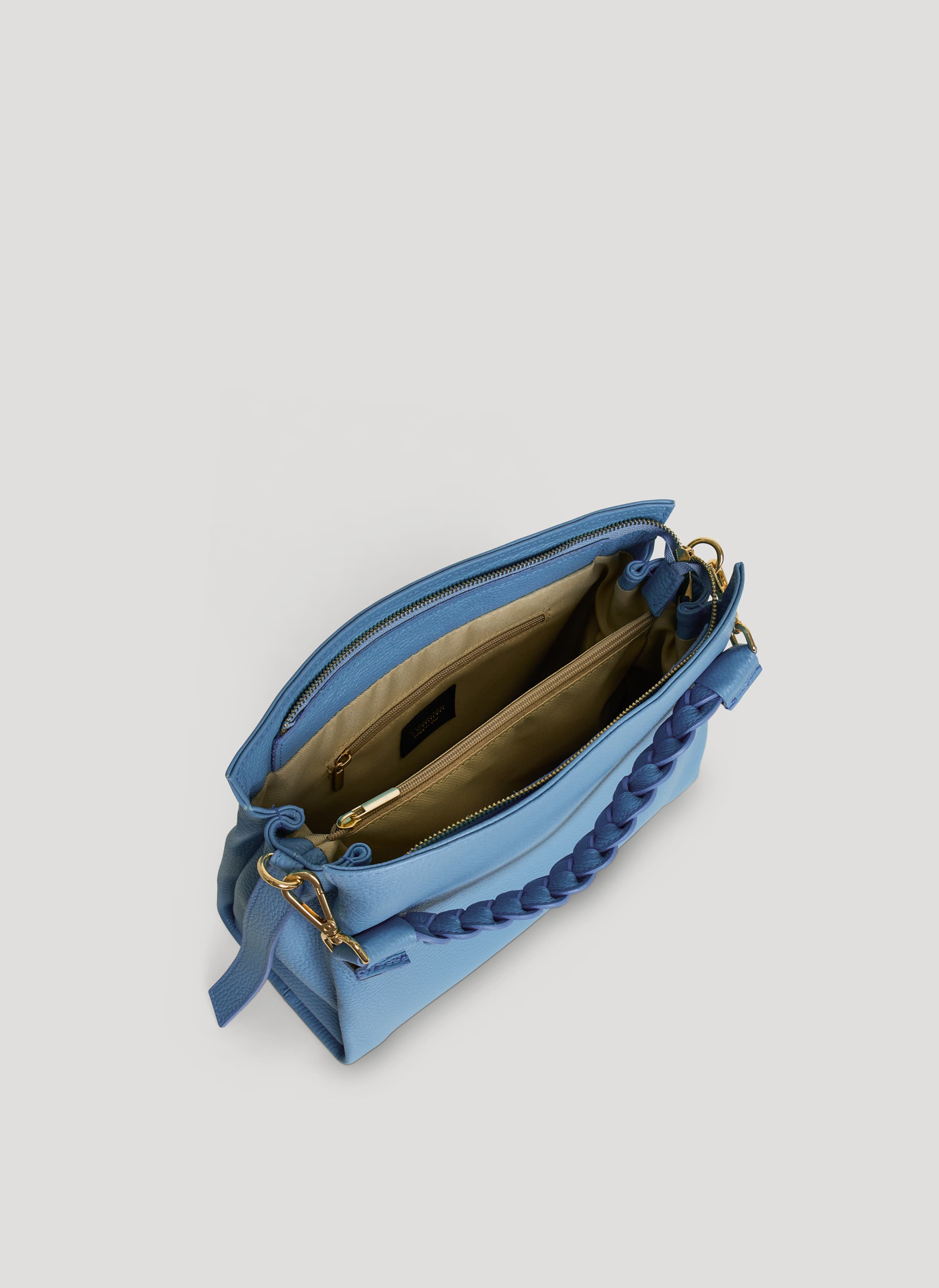 Borsa Braid in Pelle Dollaro Denim - Voemièn