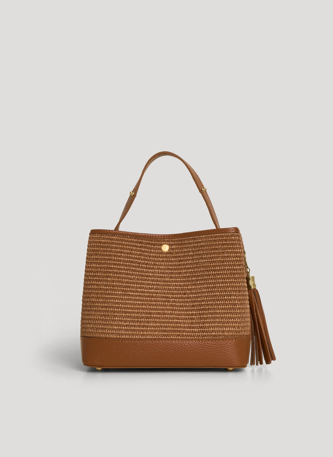 Borsa Kendy in Pelle e Rafia Limited Edition Cuoio - Voemièn