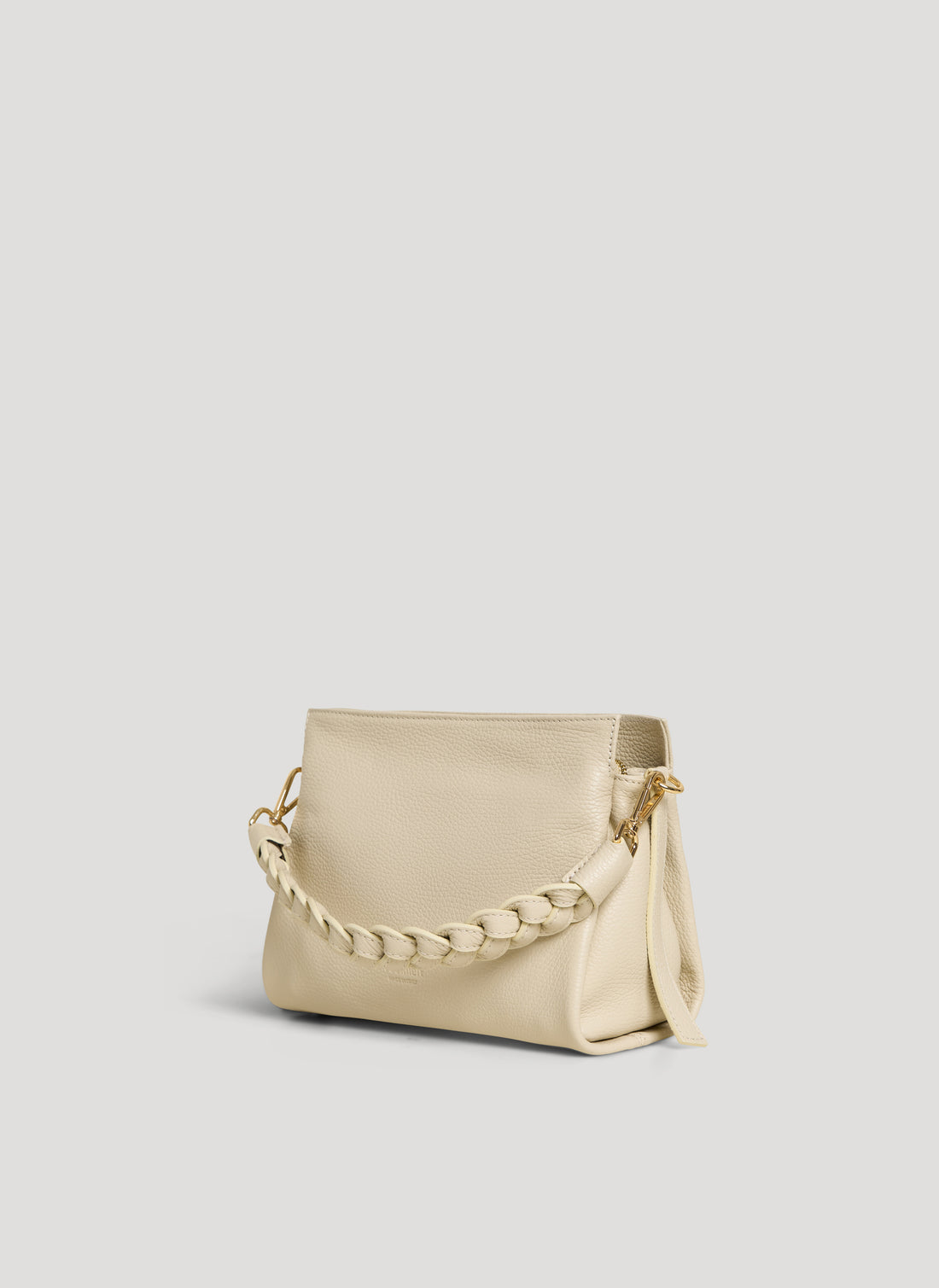 Borsa Braid Micro in Pelle Dollaro Beige - Voemièn