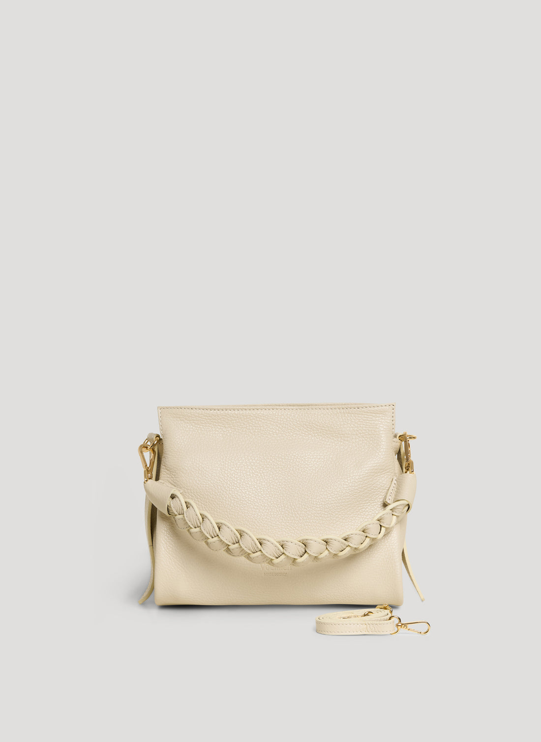 Borsa Braid Micro in Pelle Dollaro Beige - Voemièn