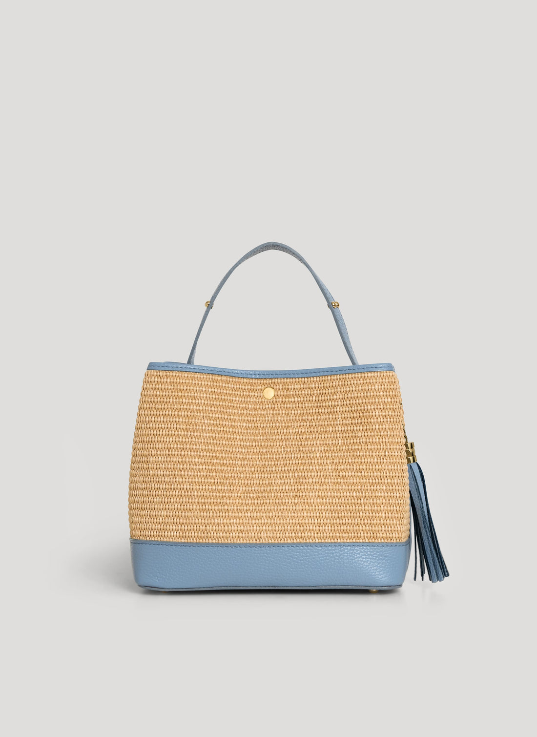 Borsa Kendy in pelle e rafia Denim - Voemièn