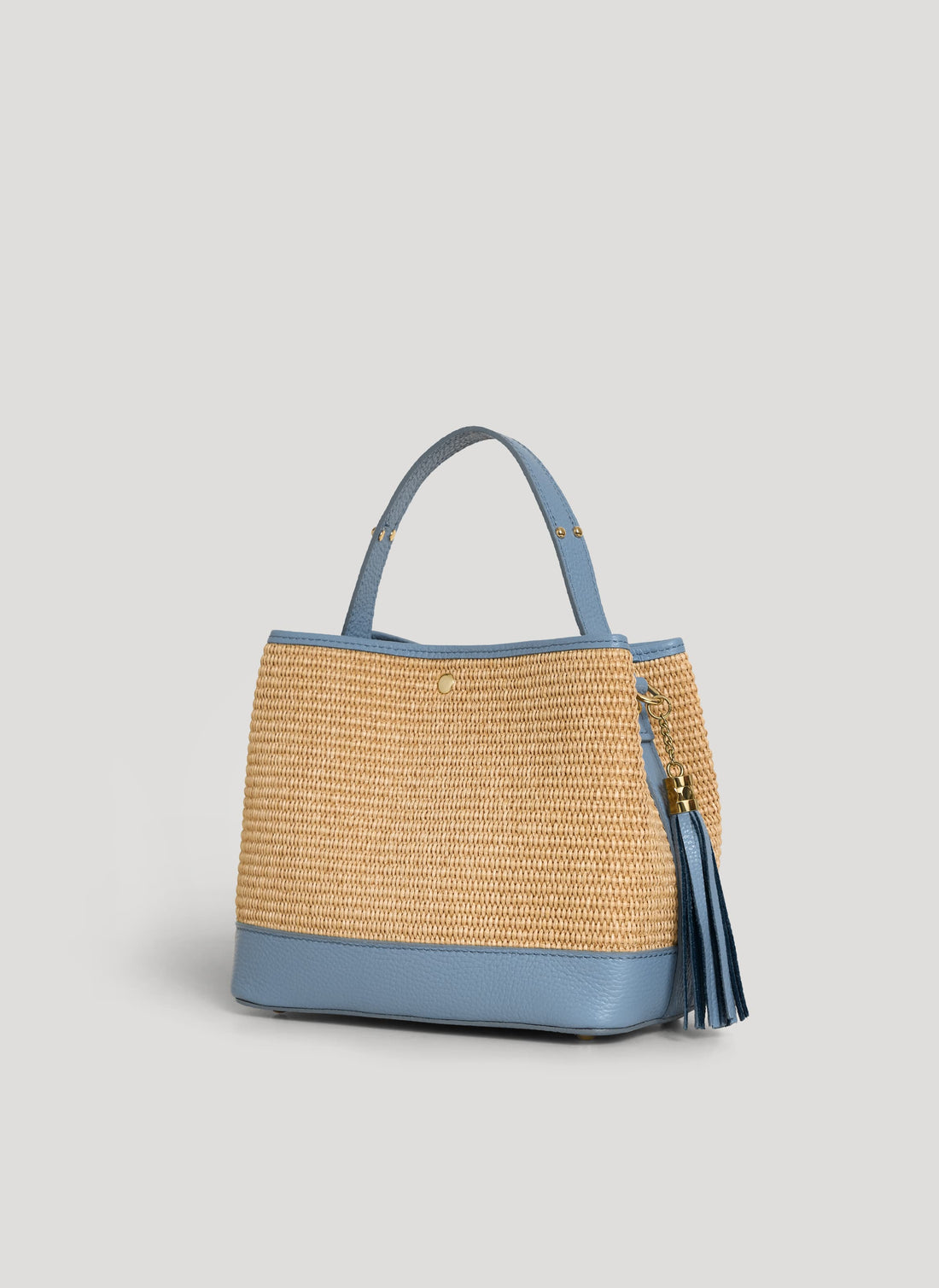 Borsa Kendy in pelle e rafia Denim - Voemièn