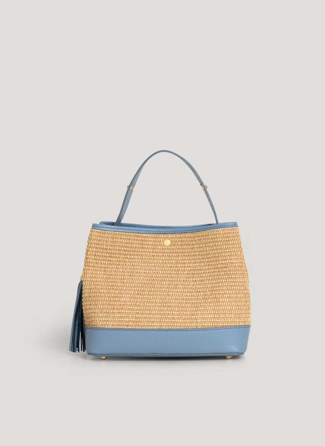 Borsa Kendy in pelle e rafia Denim - Voemièn