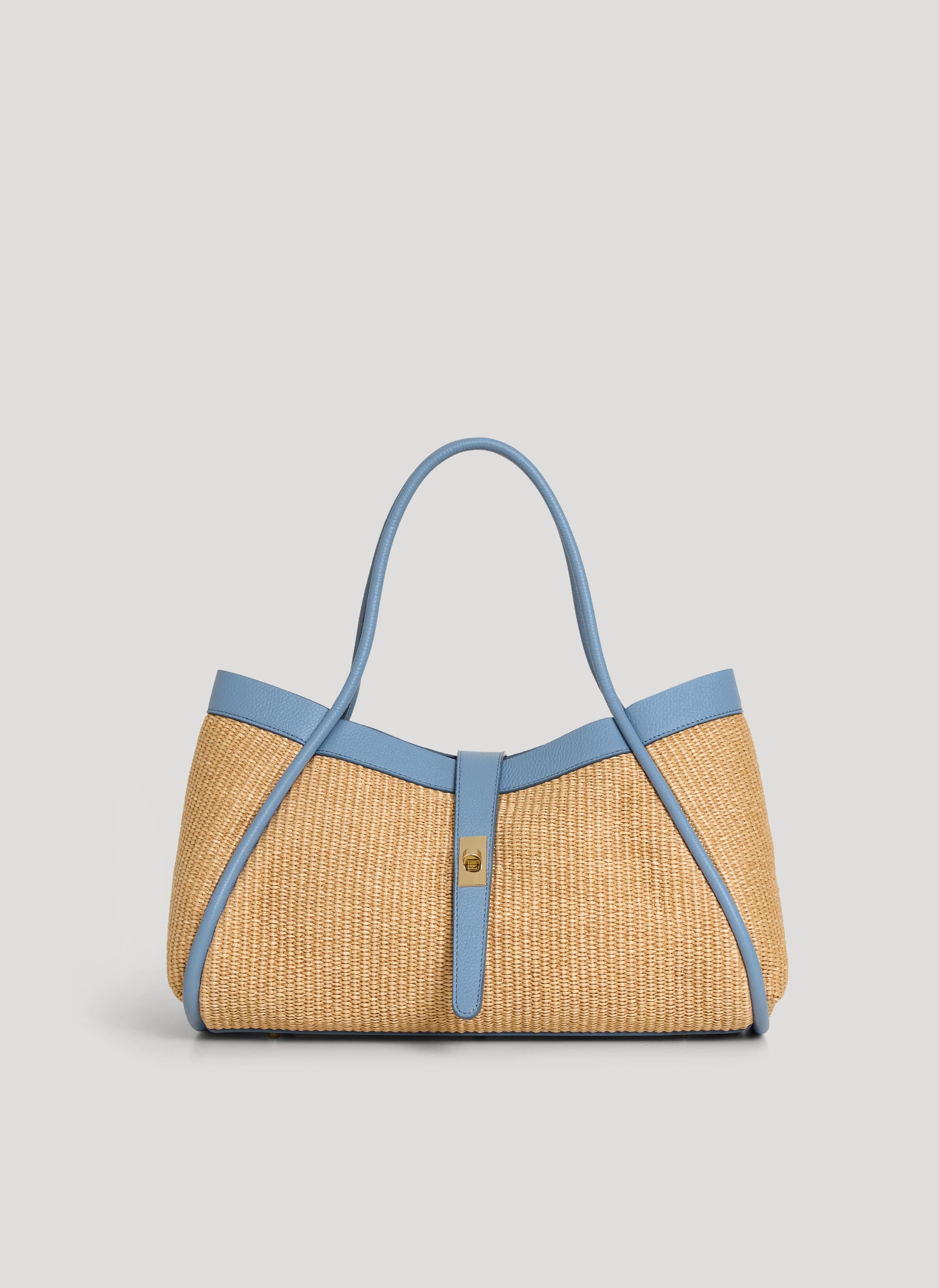 Borsa Mayfair in pelle e Rafia Denim - Voemièn
