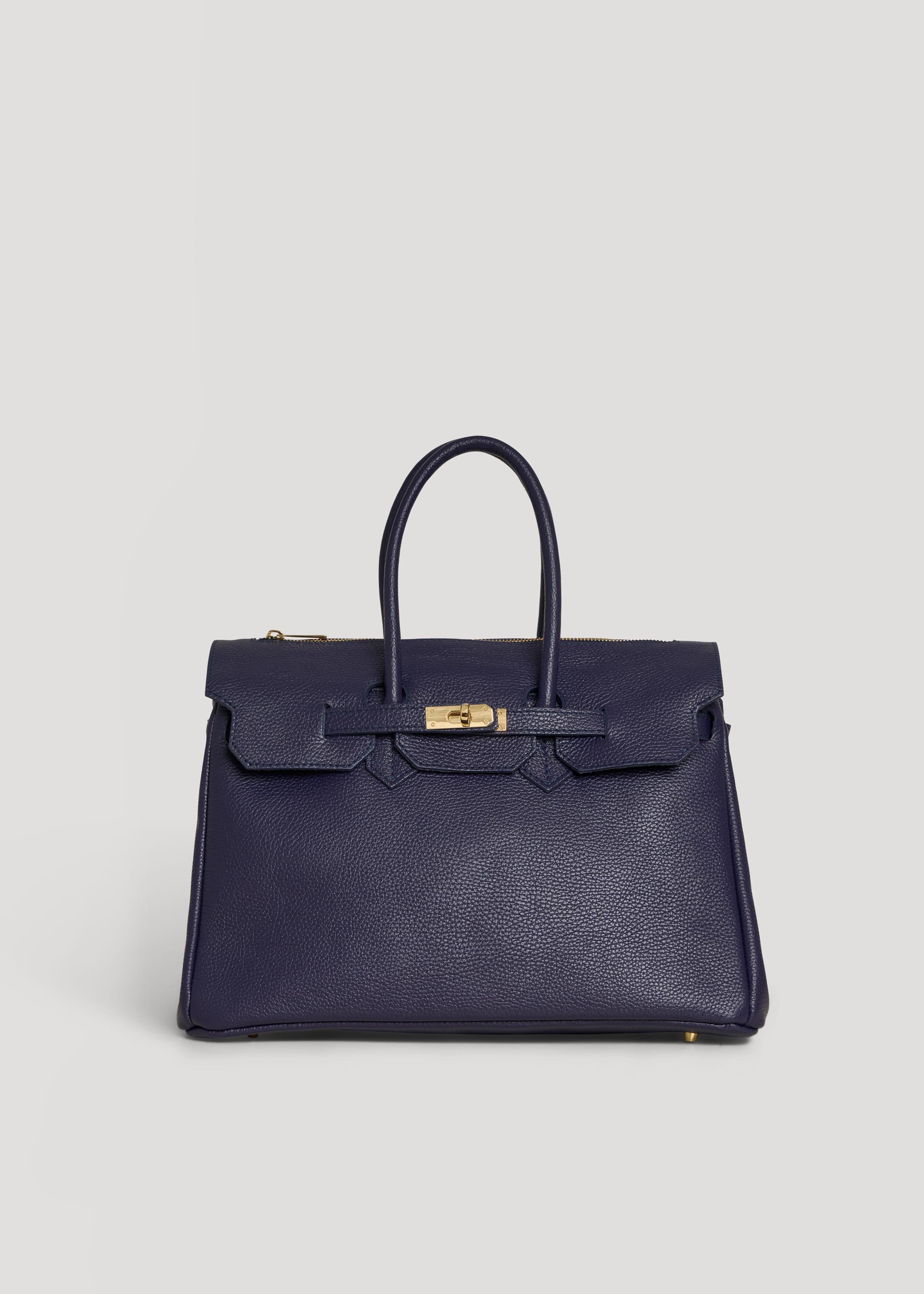 Borsa Elizabeth in Pelle Togo Blu Navy - Voemièn
