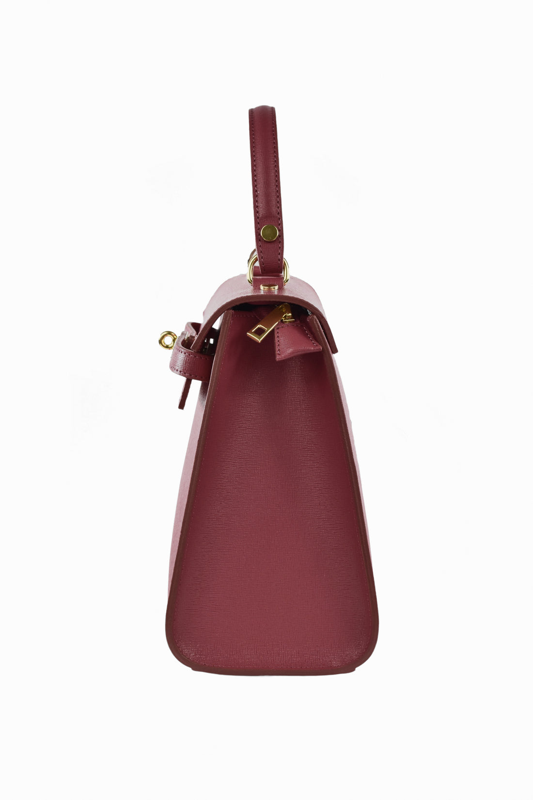 Zaira bag in genuine Bordeaux Saffiano leather