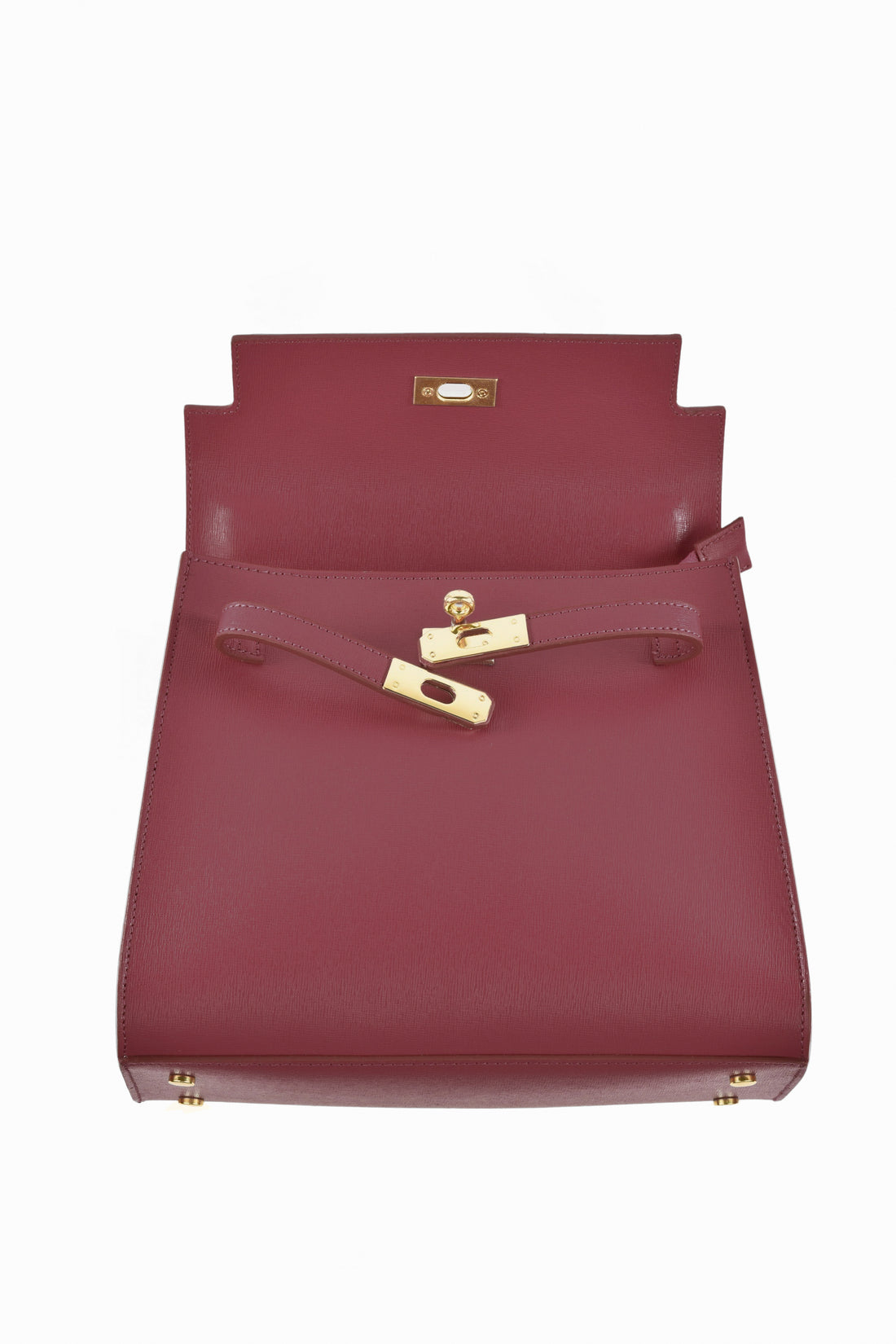 Zaira bag in genuine Bordeaux Saffiano leather