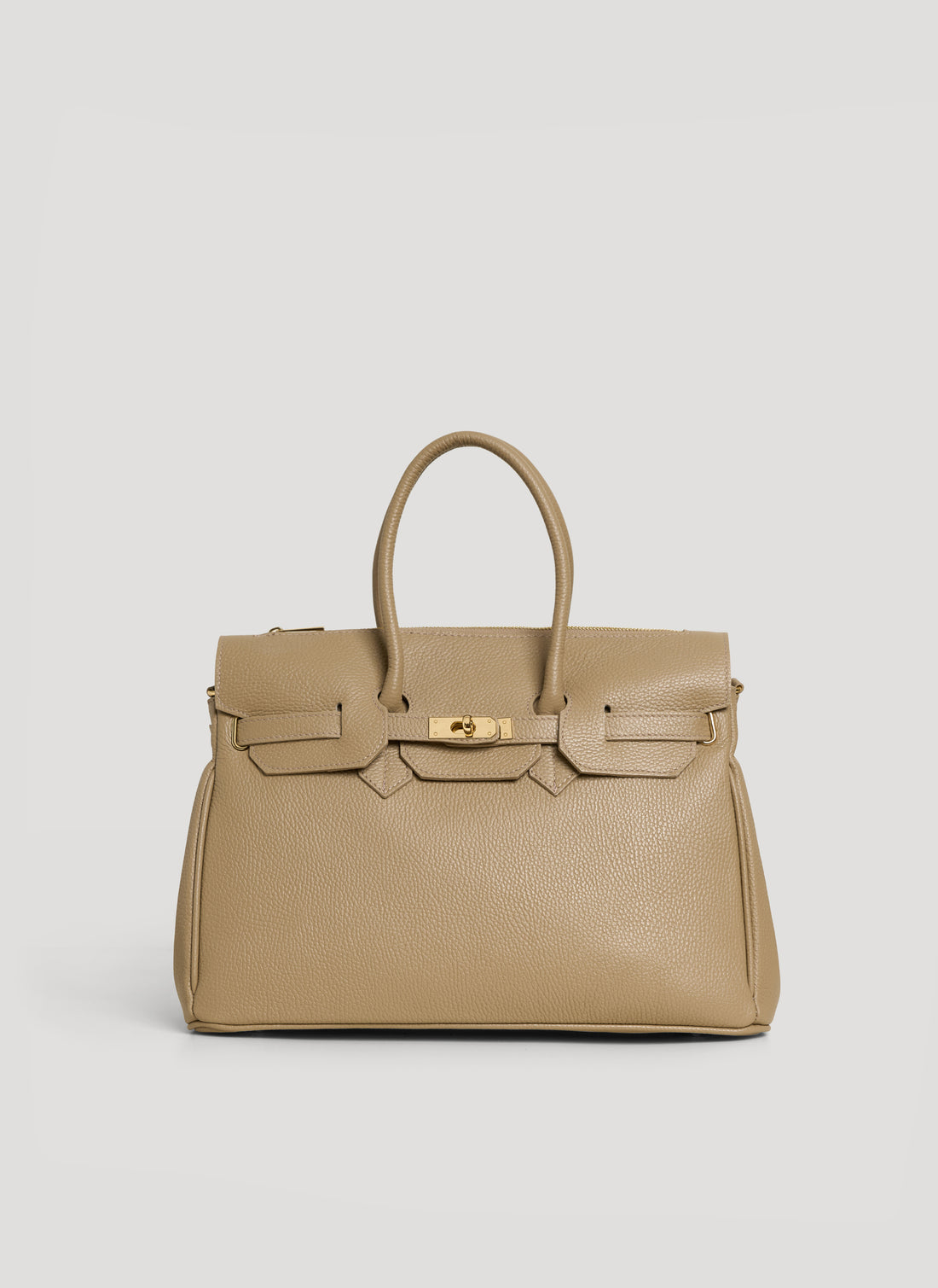 Borsa Elizabeth in Pelle Togo Taupe Chiaro - Voemièn